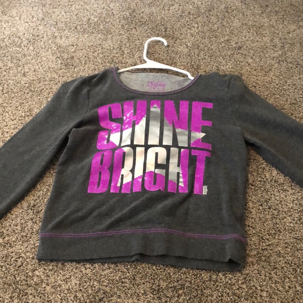A nice purple and gray sweatshirt